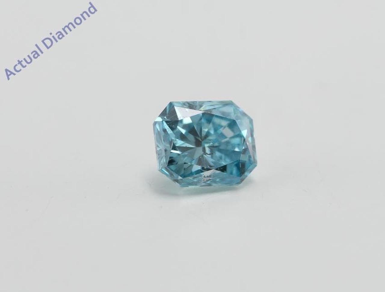 Radiant Loose Diamond (1.01 Ct, Fancy Vivid Blue(Irradiated) Color, SI1(Clarity Enhanced) Clarity) IGL