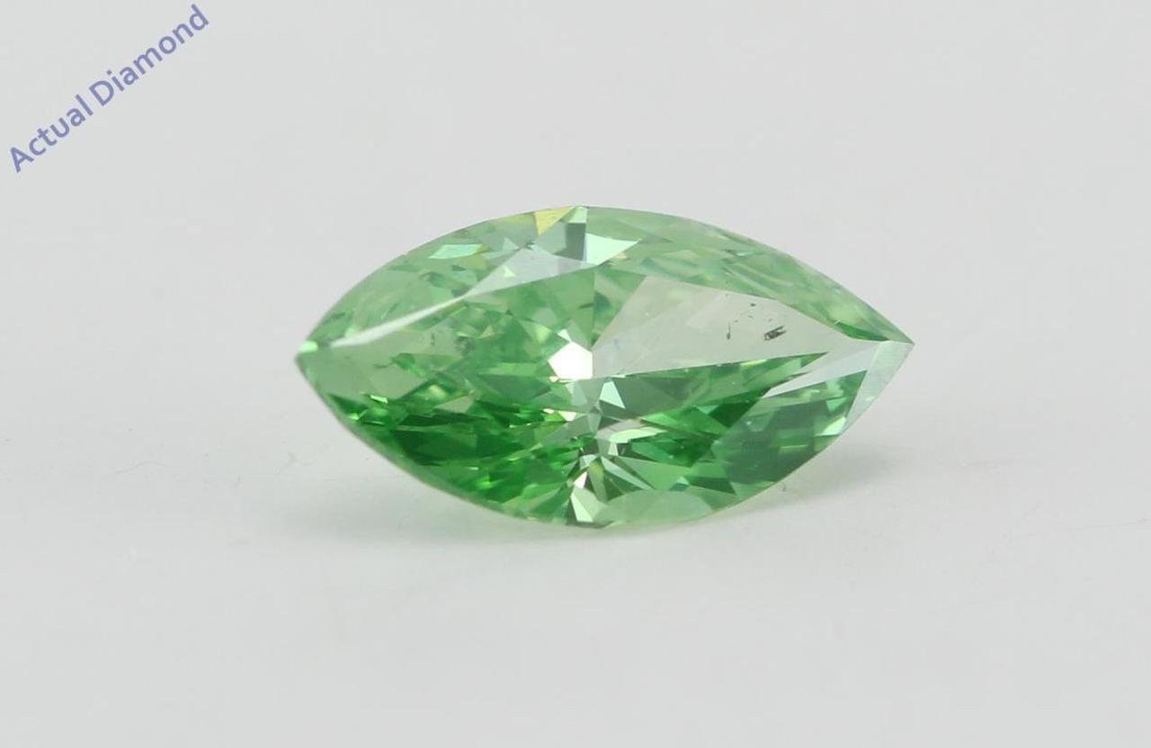 Marquise Cut Loose Diamond (0.71 Ct, Olive Green(Irradiated)) Color, SI1 Clarity) IGL Certified