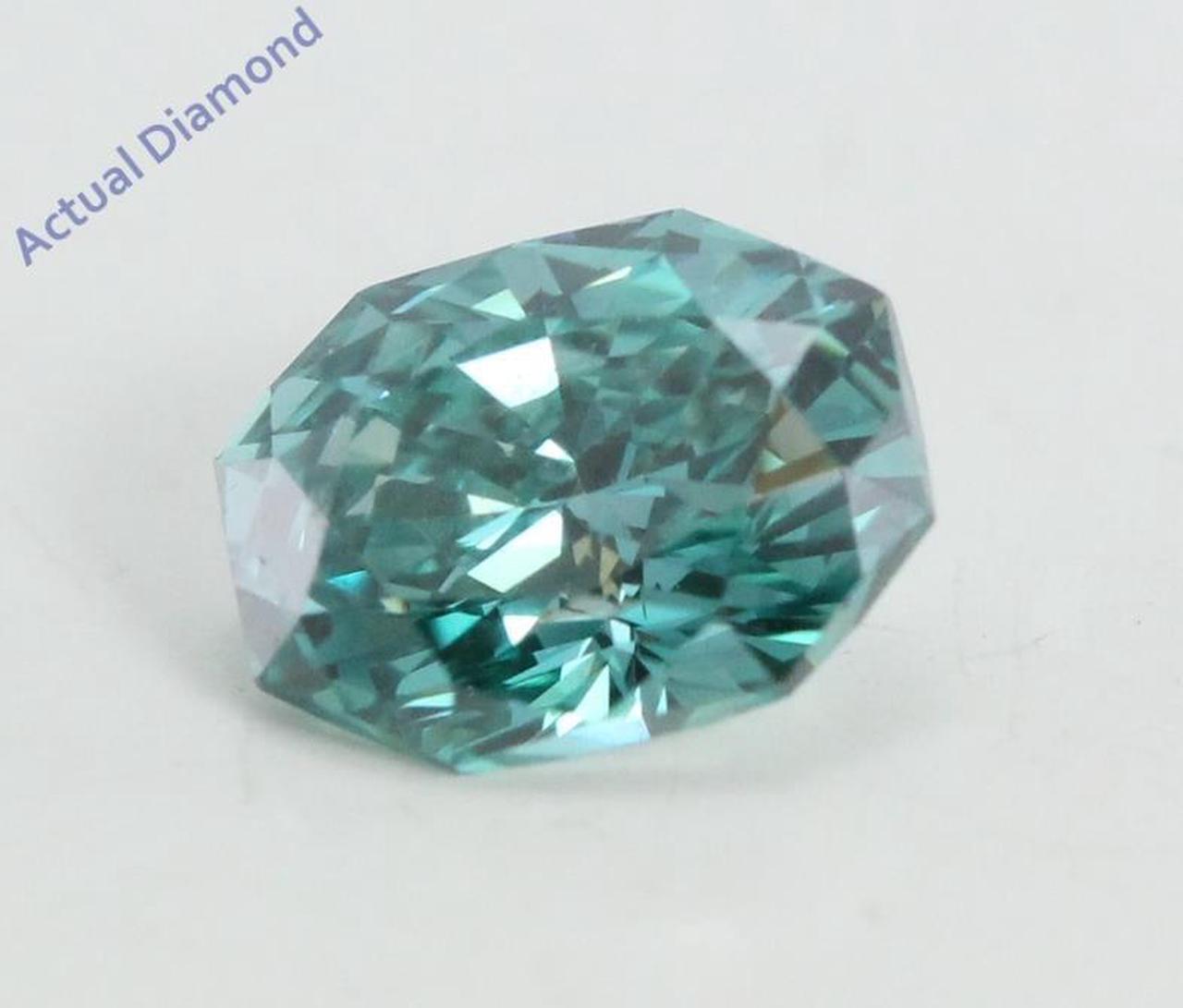 Radiant Cut Loose Diamond (0.51 Ct, Sky Blue(Irradiated) Color, VS1 Clarity)