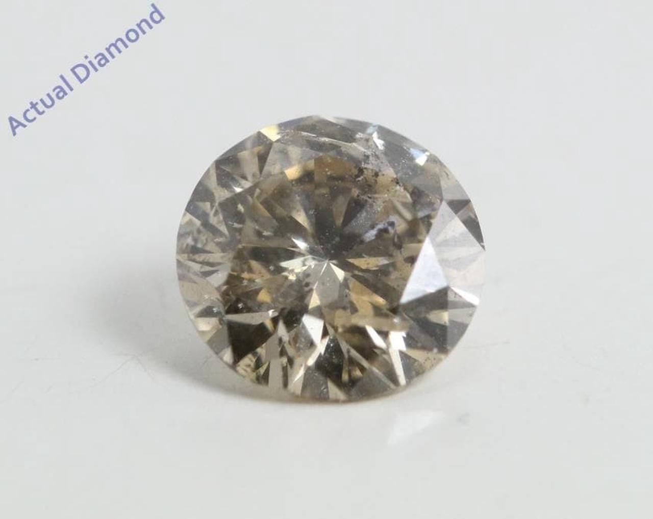 Round Cut Loose Diamond (0.9 Ct, Natural Fancy Champagne Color, SI2 Clarity) IGL Certified