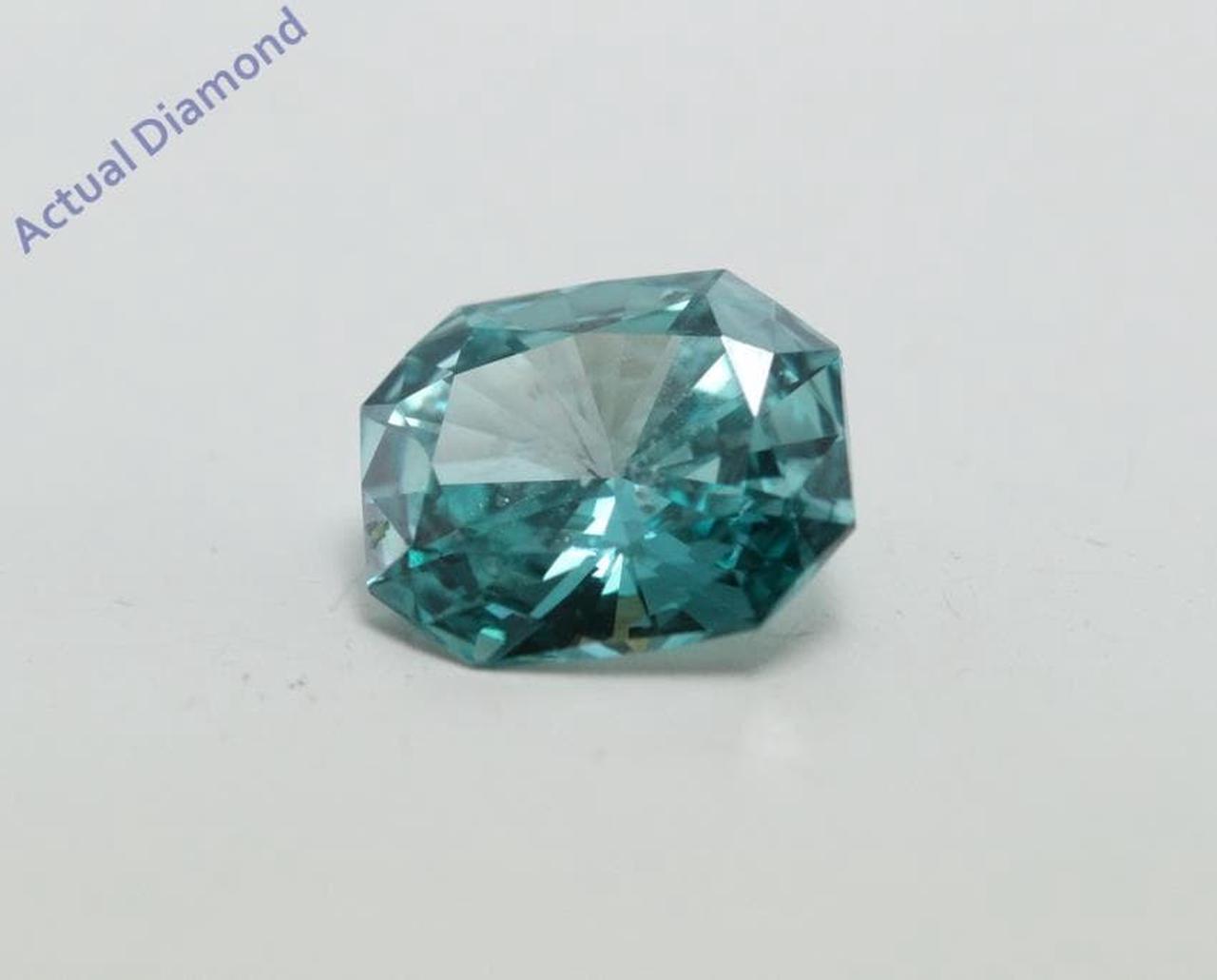 Radiant Cut Loose Diamond (0.82 Ct, Fancy Blue(Irradiated) Color, si1 Clarity) IGL Certified