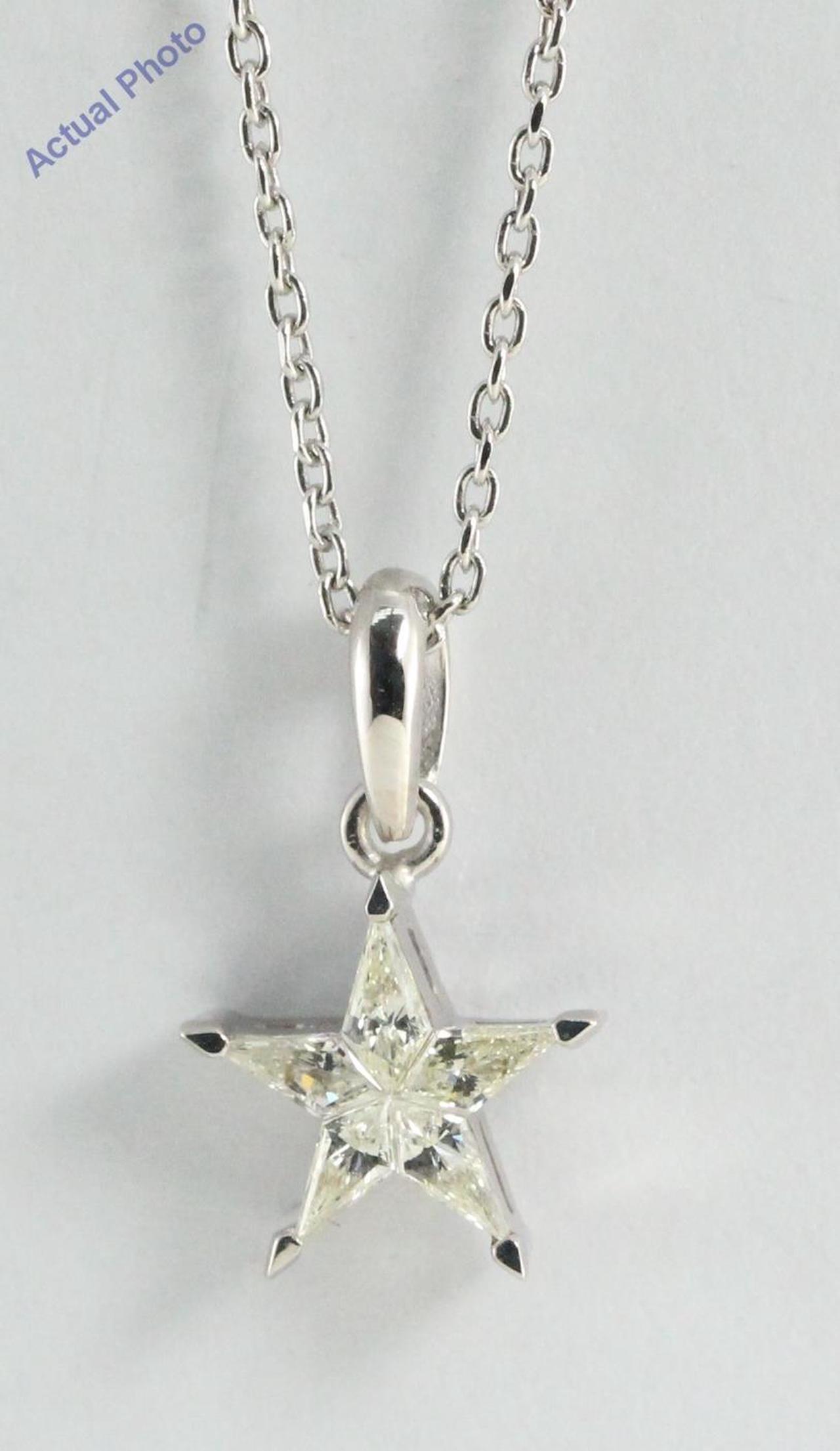 18k White Gold Kite Cut Diamond Invisible Setting Star Pendant (0.27 Ct, Jk Color, si Clarity)