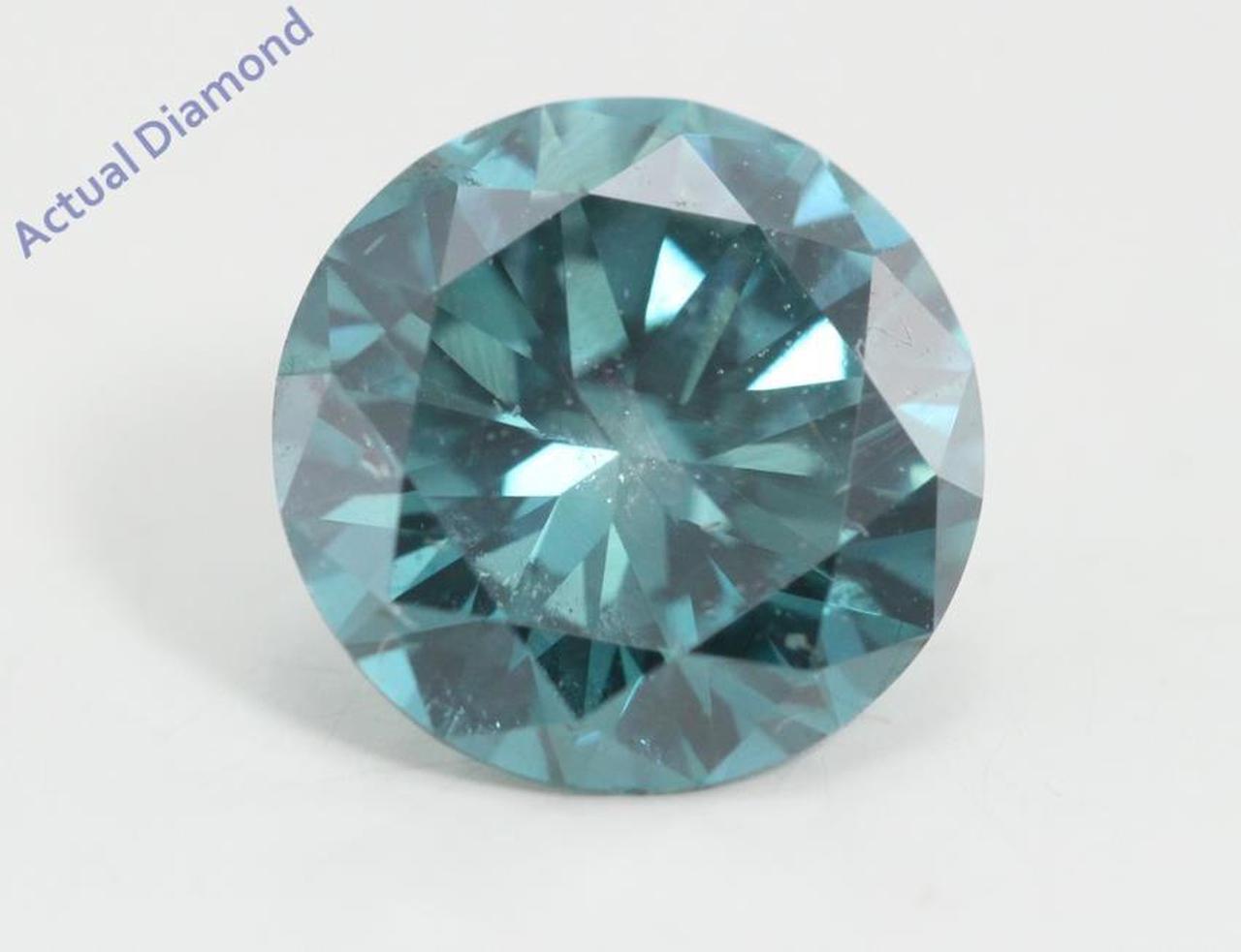 Round Loose Diamond (1.39 Ct, Fancy Intence Blue(Irradiated) Color, Si1(clarity Enhanced) Clarity) IGL