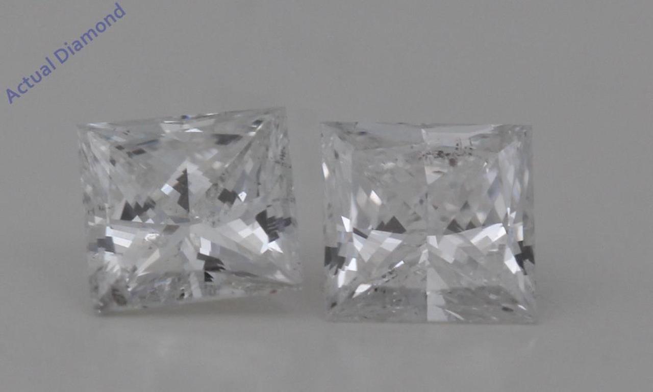 A Pair of Princess Cut Loose Diamonds (0.63 Ct,F Color,I1 Clarity)