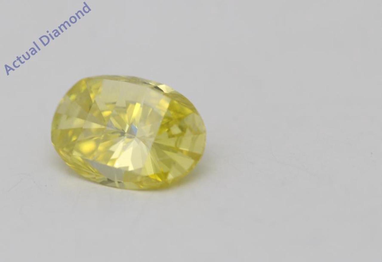 Oval Millennial Sunrise (Limited Edition) Loose Diamond 0.44 Ct,Yellow Irradiated Color,I1-I2 Clarity