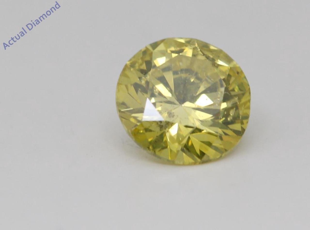 Round Loose Diamond (0.91 Ct,Fancy Intense Yellow(Irradiated) Color,SI1(CLARITY ENHANCED) Clarity) IGL