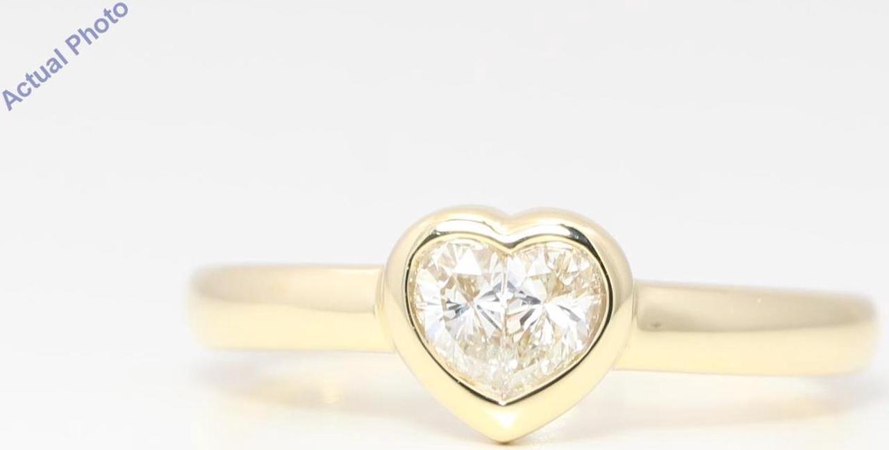 18k Yellow Gold Pear Diamond Two-Stone Invisible Setting Framed Heart Shaped Ring (0.41 Ct H VS Clarity)