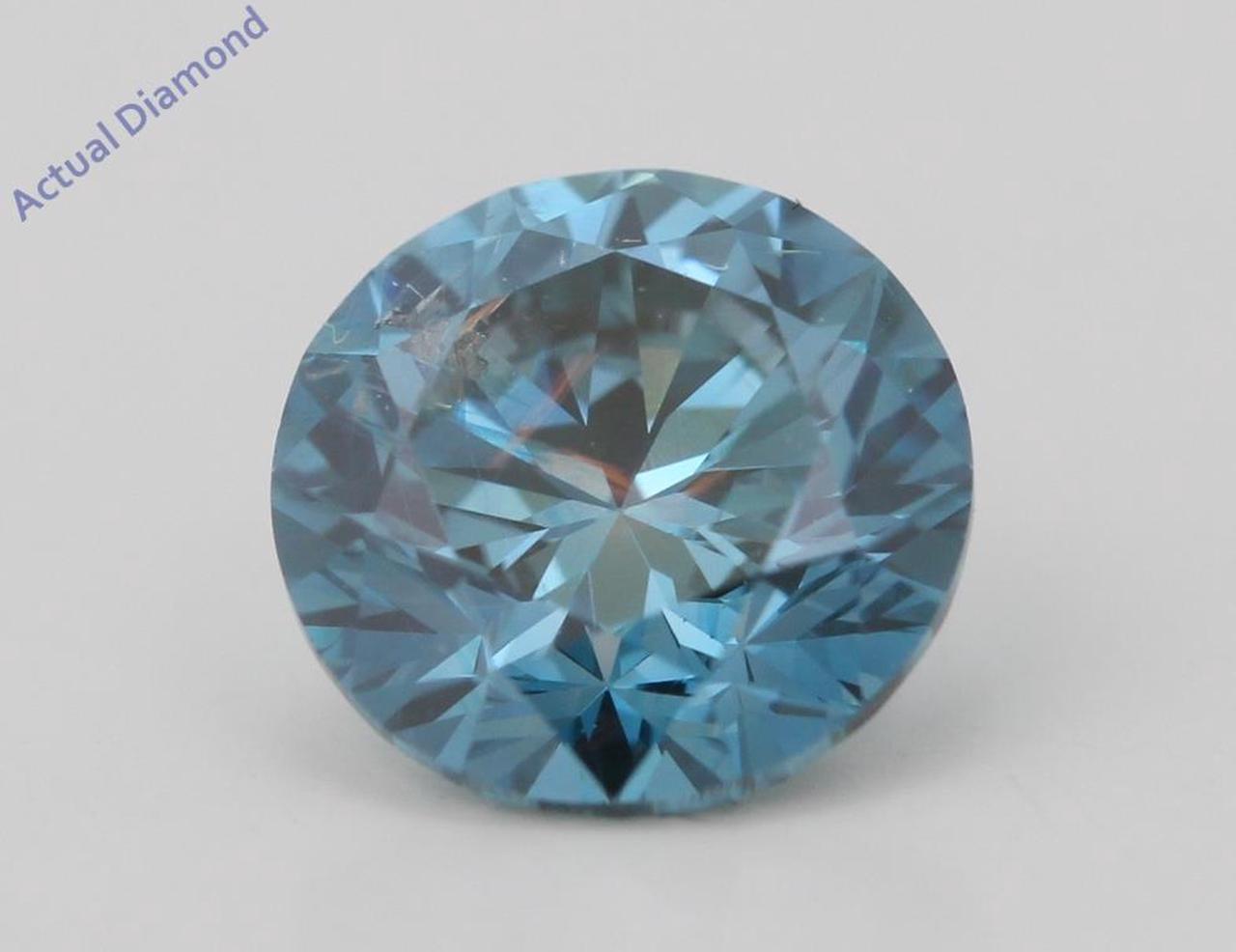 Round Loose Diamond (1.01 Ct,Fancy Intense Blue(Irradiated) Color,SI1(CLARITY ENHANCED) Clarity) IGL