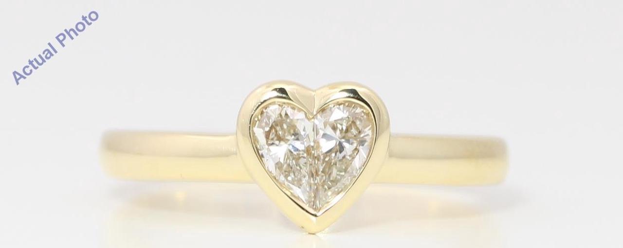 18k Yellow Gold Pear Diamond Two-Stone Invisible Setting Framed Heart Shaped Ring (0.52 Ct I-J VS Clarity)