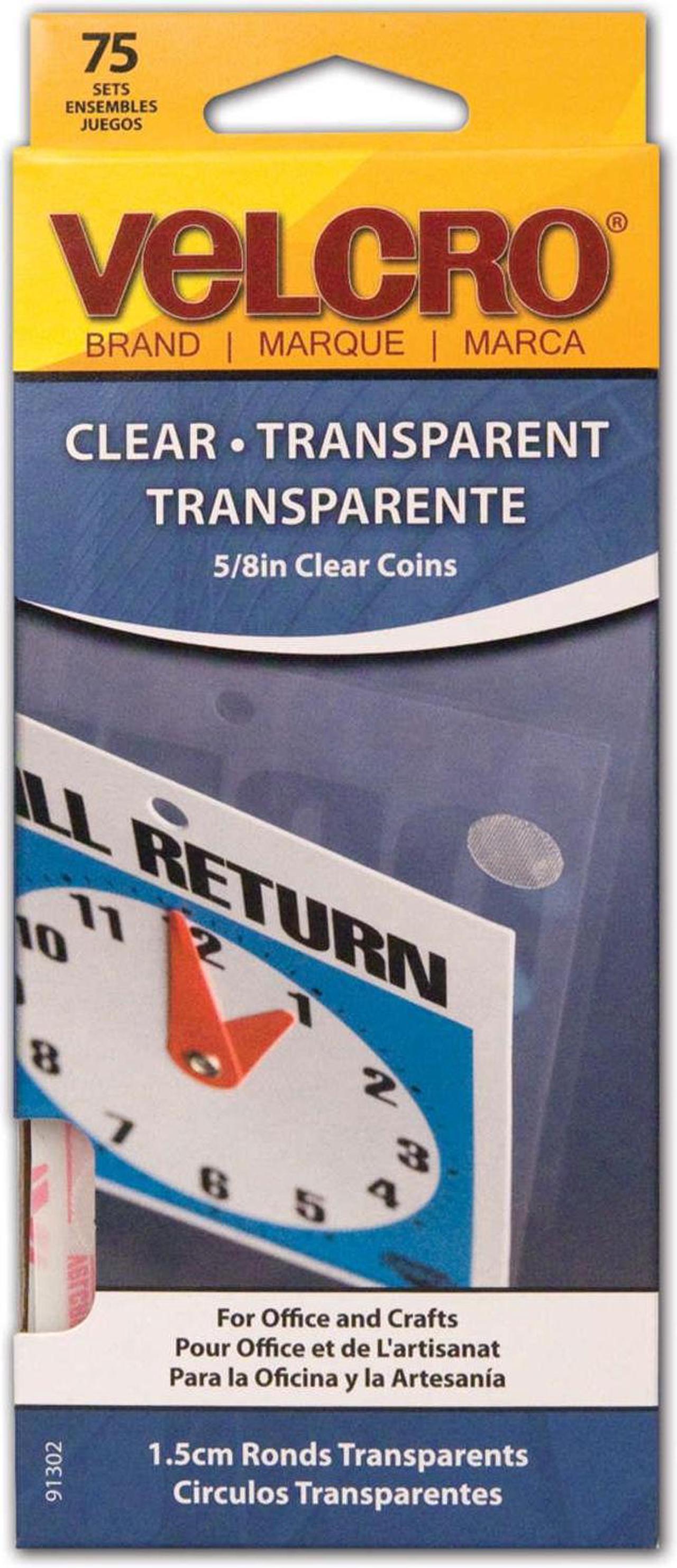 Alt view image 4 of 17 - Velcro 91302 Sticky-Back Hook & Loop Fasteners  5/8   Diameter Coins  Clear  75 per Pack