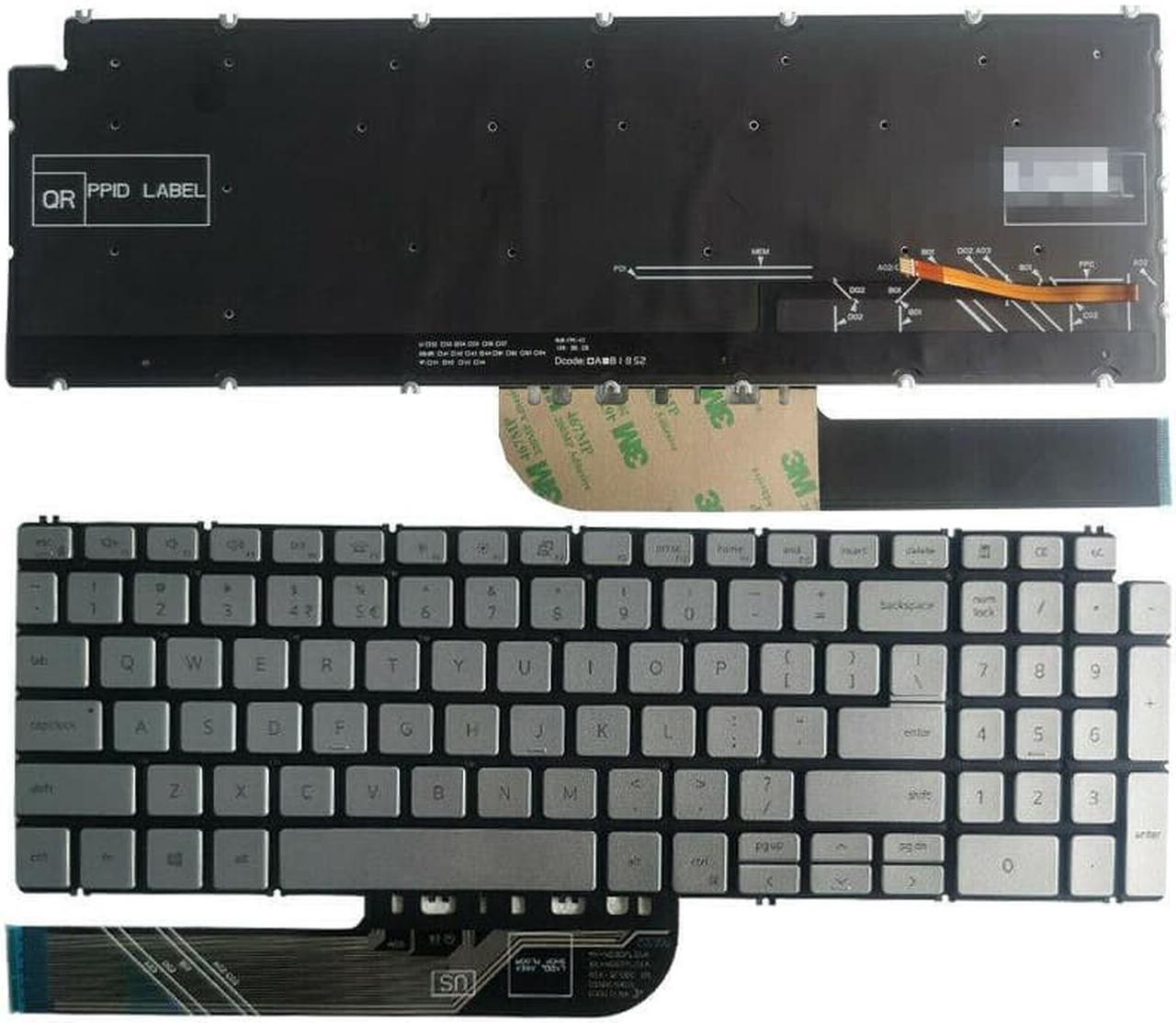 New keyboard for Dell Inspiron 15 5501 5502 5584 5590 5593 5594 5598 15 7000 2-IN-1 7590 7591 17 7000 2-IN-1 7791 17-7791 P42E P88F P90F Keyboard US Backlit Silver