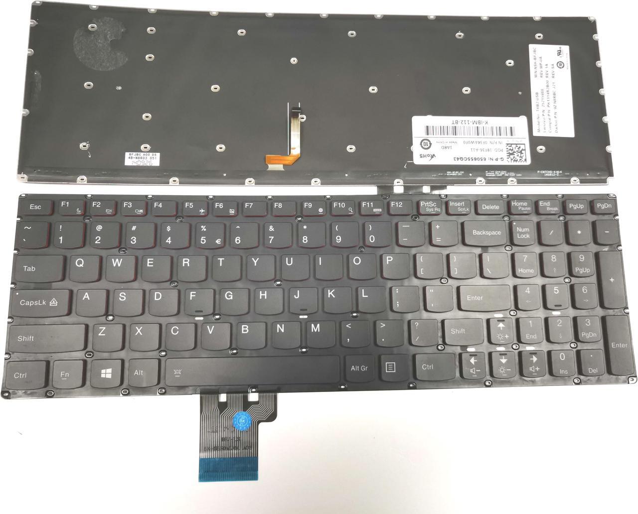 US New Backlit Keyboard IBM Lenovo Ideapad Y50-70 Y50-70A Y50-70AM-IFI Y50-70AS-ISE Y70 Y70-70T 25215987 25215956 Y50-80 Y50-80 U530 U530P 25213201 T6B2-US AELZBU00210 NSK-BFPBQ