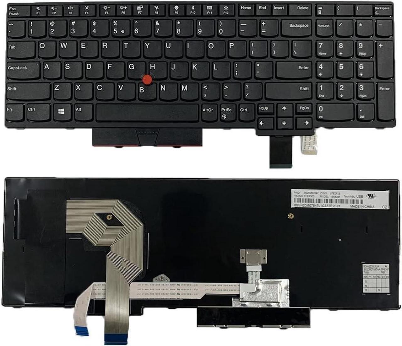 LIXSUNTEK Laptop Replacement US Layout Non backlit Keyboard for Lenovo IBM Thinkpad T570 T575 T580 P51s P52s(Isn't for P51 P52) Black