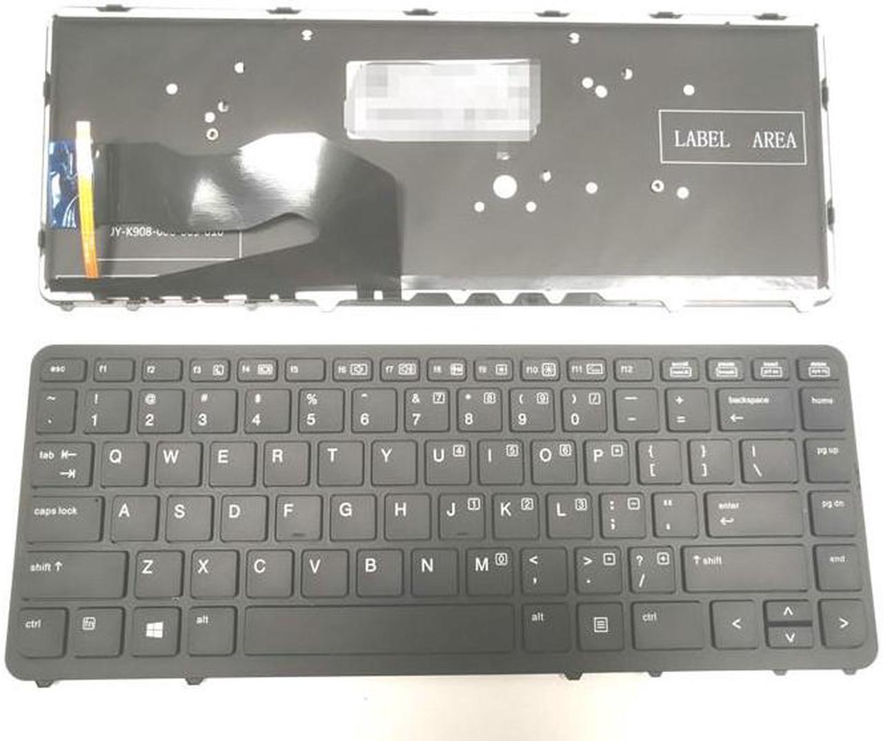 LIXSUNTEK Laptop Replacement US Layout with Backlit (NO Pointer) Compatible with HP EliteBook 840 G1 G2 / 850 G1 G2 / 745 G1 G2/HP ZBook 14 Series (with Black Frame)