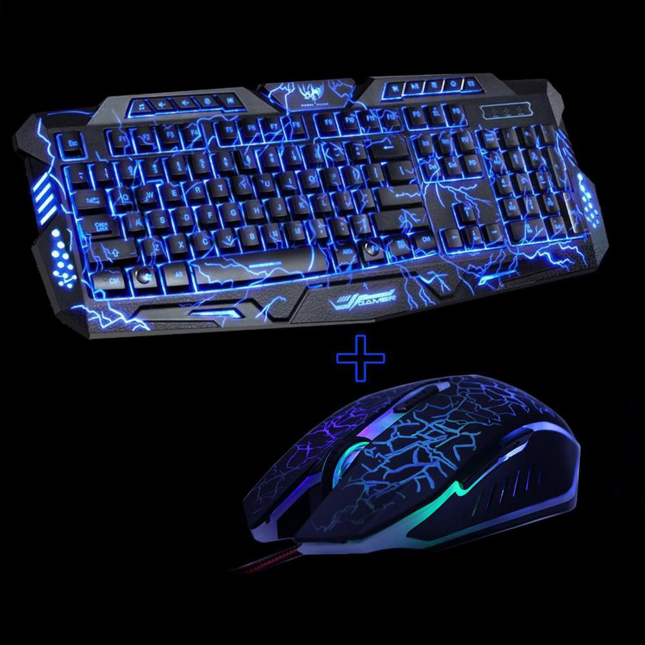 Main image of M200 Purple/Blue/Red LED Breathing Backlight Pro Gaming Keyboard Mouse Combos USB Wired Full Key Professional Mouse Keyboard