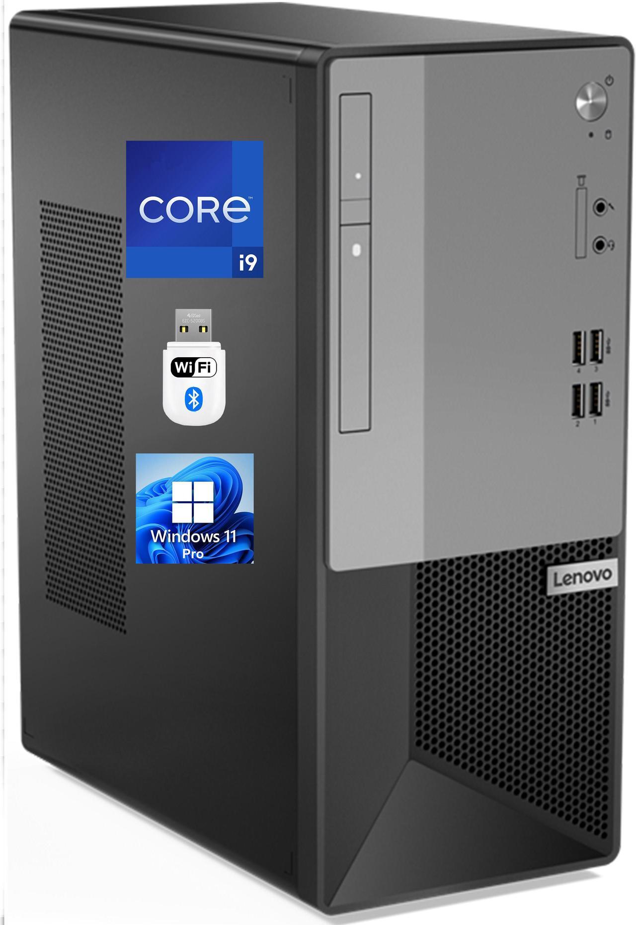 Main image of Lenovo V50T G2 Desktop Tower, Intel i9-11900K, 32GB RAM 2TB NVMe SSD, UHD Graphics 750, DisplayPort, HDMI, VGA, DVD, USB C, Card Reader, AC Wi-Fi, Bluetooth  Windows 11 Pro