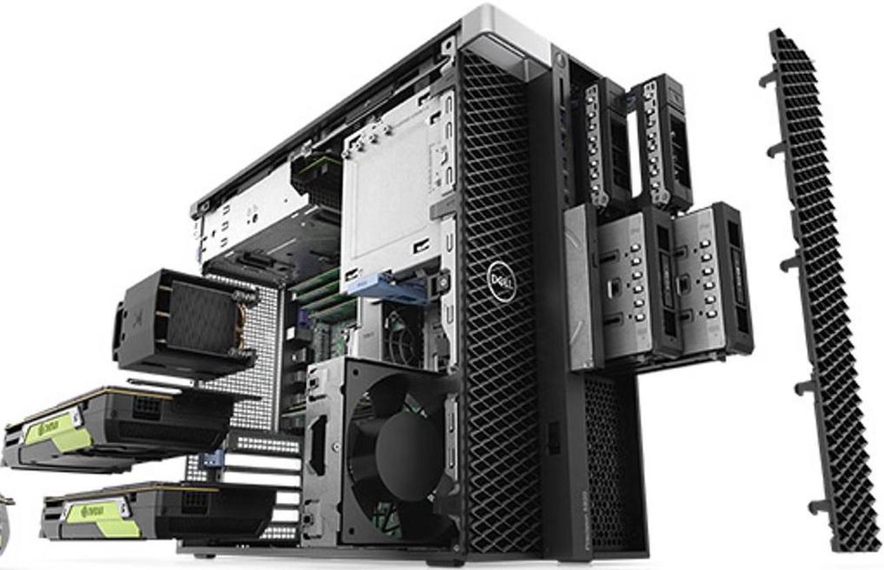 Alt view image 5 of 7 - Dell Precision Xeon 5820 Tower Computer - Intel Xeon W-2245 8-Core, 256GB RAM, 2TB NVMe + 2TB SSD, Nvidia Quadro T1000 8GB, 8K Mini DisplayPort, HDMI, DVDRW, Wi-Fi, BT, USB-C 10GBps, Windows 11 Pro