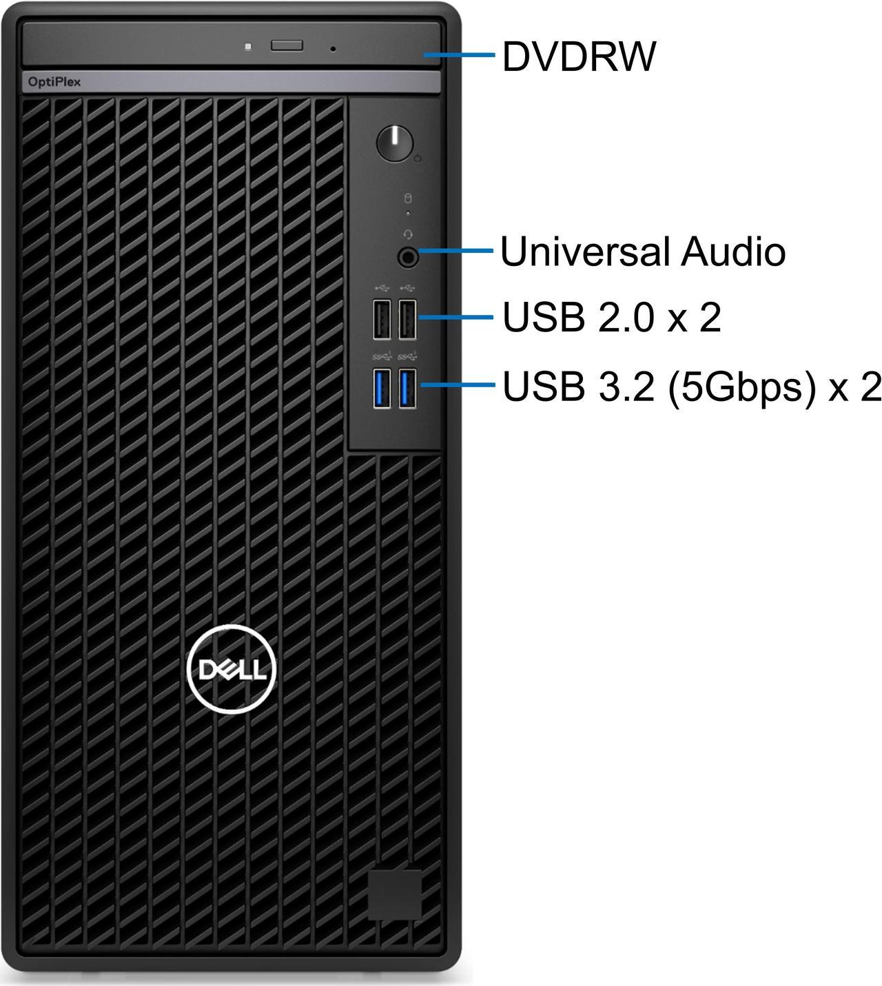 Alt view image 3 of 4 - Dell Optiplex 7010 Tower Computer - Intel i9-12900K, 32GB RAM, 1TB NVMe SSD, Intel UHD Graphics, 2-Monitor Support, USB C, DisplayPort, HDMI, DVDRW, Wi-Fi, BT, Windows 11 Pro, 7000 Desktop