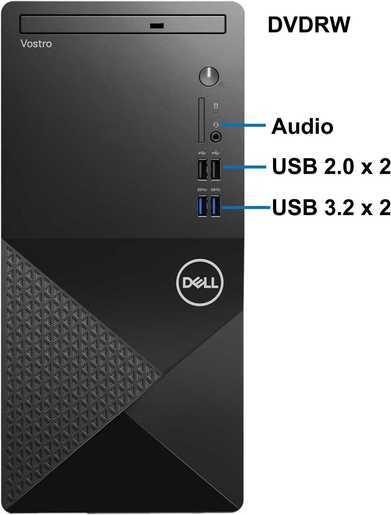 Alt view image 3 of 3 - Dell Vostro 3910 Tower Computer - Intel Core i9-12900K, 32GB RAM, 2TB NVMe SSD, Intel UHD Graphics 770, 2-Monitor Support, DisplayPort, HDMI, DVDRW, Wi-Fi, BT, Windows 11 Pro, 3000 Desktop
