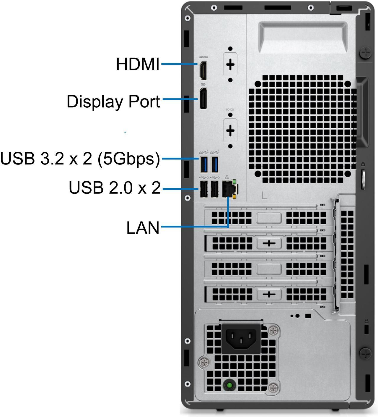 Alt view image 3 of 5 - Dell Optiplex 7020 Tower Computer - Intel i7-13700K, 64GB RAM, 4TB NVMe SSD, 2-Monitor Support, DisplayPort, HDMI, DVDRW, Wi-Fi, BT, Windows 11 Pro, 7000 Desktop