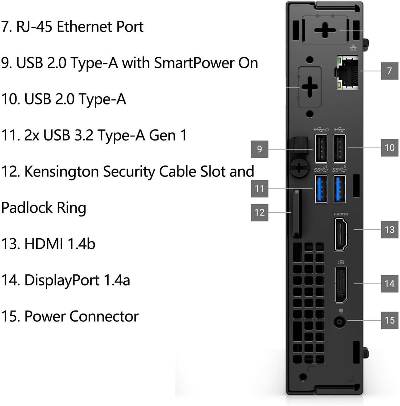 Alt view image 3 of 6 - Dell OptiPlex 7020 Micro Computer- Intel Core i7-14700, 32GB RAM, 512GB NVMe SSD, USB Type-C, Built in WiFi, BT, Display Port, HDMI, Windows 11 Pro with AI Copilot, Black 7000 Desktop