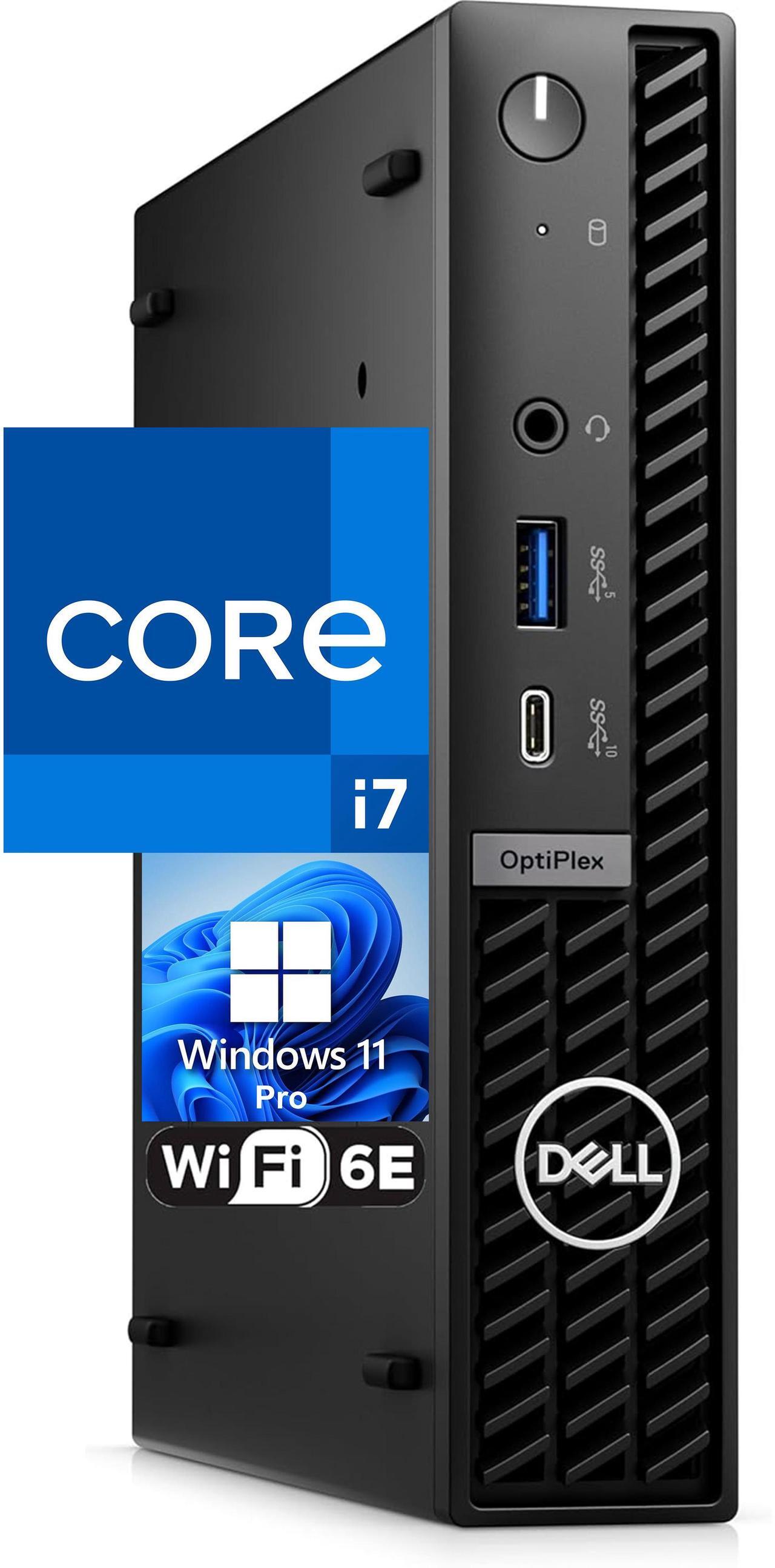 Main image of Dell OptiPlex 7020 Micro Computer- Intel Core i7-14700, 32GB RAM, 512GB NVMe SSD, USB Type-C, Built in WiFi, BT, Display Port, HDMI, Windows 11 Pro with AI Copilot, Black 7000 Desktop