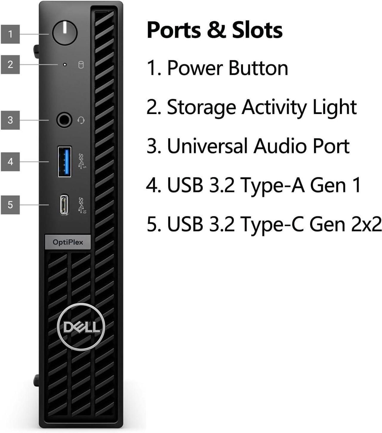 Alt view image 2 of 6 - Dell OptiPlex 7020 Micro Computer- Intel Core i7-14700, 32GB RAM, 512GB NVMe SSD, USB Type-C, Built in WiFi, BT, Display Port, HDMI, Windows 11 Pro with AI Copilot, Black 7000 Desktop