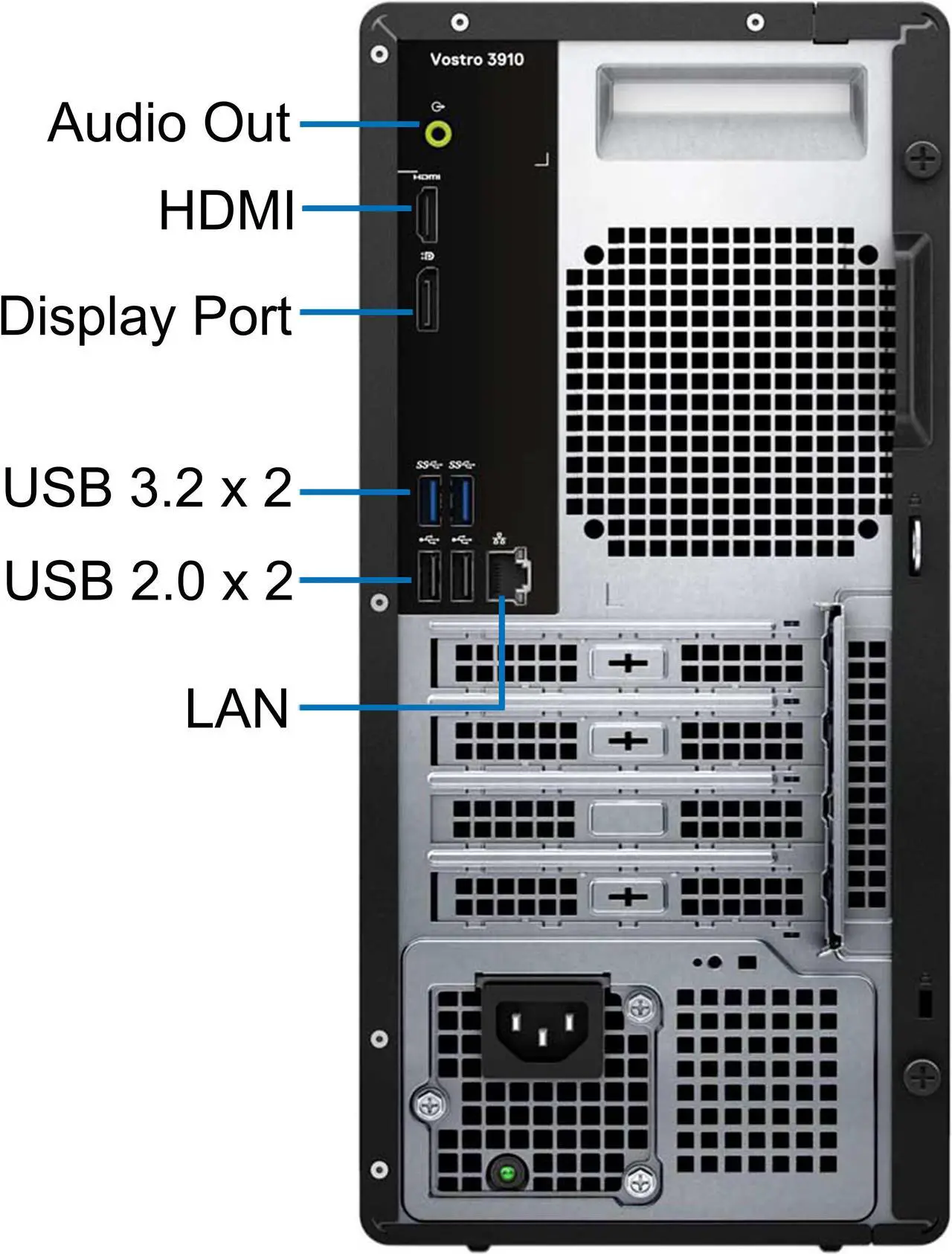 Alt view image 2 of 3 - Dell Vostro 3910 Tower Computer - Intel Core i9-12900K, 32GB RAM, 2TB NVMe SSD, Intel UHD Graphics 770, 2-Monitor Support, DisplayPort, HDMI, DVDRW, Wi-Fi, BT, Windows 11 Pro, 3000 Desktop