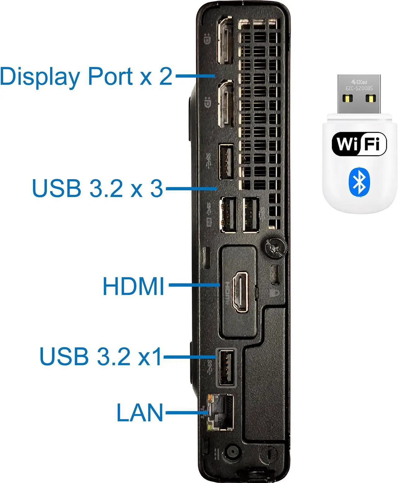 Alt view image 2 of 6 - HP ProDesk 600 G6 Mini Desktop Computer, Intel i7-10700, 32GB RAM, 1TB NVMe SSD, Display Port, HDMI, USB C 3.2 (10Gbps), USB Wi-Fi- Bluetooth, Windows 11 Pro- Brown Box