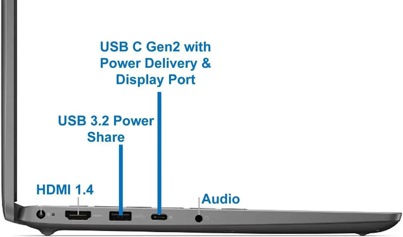 Alt view image 3 of 6 - Dell Latitude 3440 Laptop 14" FHD, Intel Core i5-1335U, 32GB RAM, 1TB NVMe SSD, Webcam, AX Wi-Fi, Bluetooth, Backlit Keyboard,  HDMI, USB C- Display Port, Windows 11 Pro, Notebook, Grey