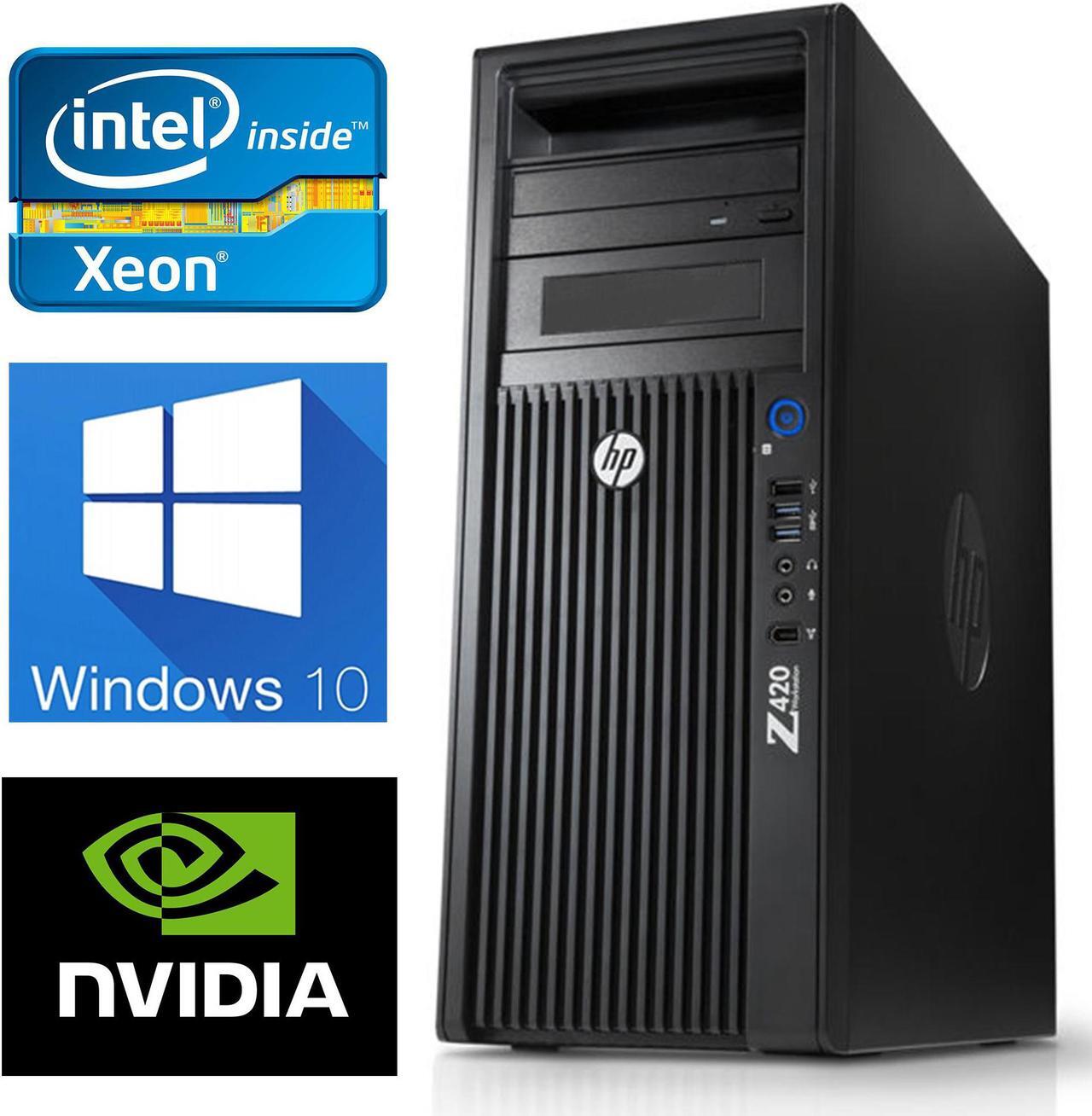 Main image of HP Z420 Workstation Computer 8-Core E5-2680 upto 3.5GHz, 64GB, 500GB SSD, Nvidia Quadro 4000 2GB, 2 Monitor Support, WIFI, Bluetooth, DVD-RW,  Windows 10 Pro 64-bit