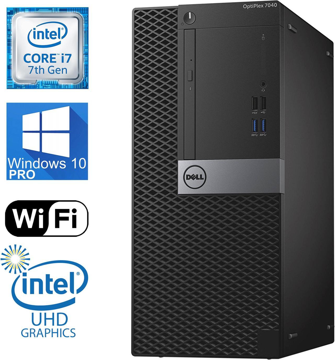 Dell Optiplex 7040 Tower, i7-6700 Quad Core upto4.2 Ghz, 256GB SSD, 16GB RAM, 4K UHD 3-Monitor Support, 2x Display Port, HDMI, DVDRW, Windows 10 Pro, WiFi