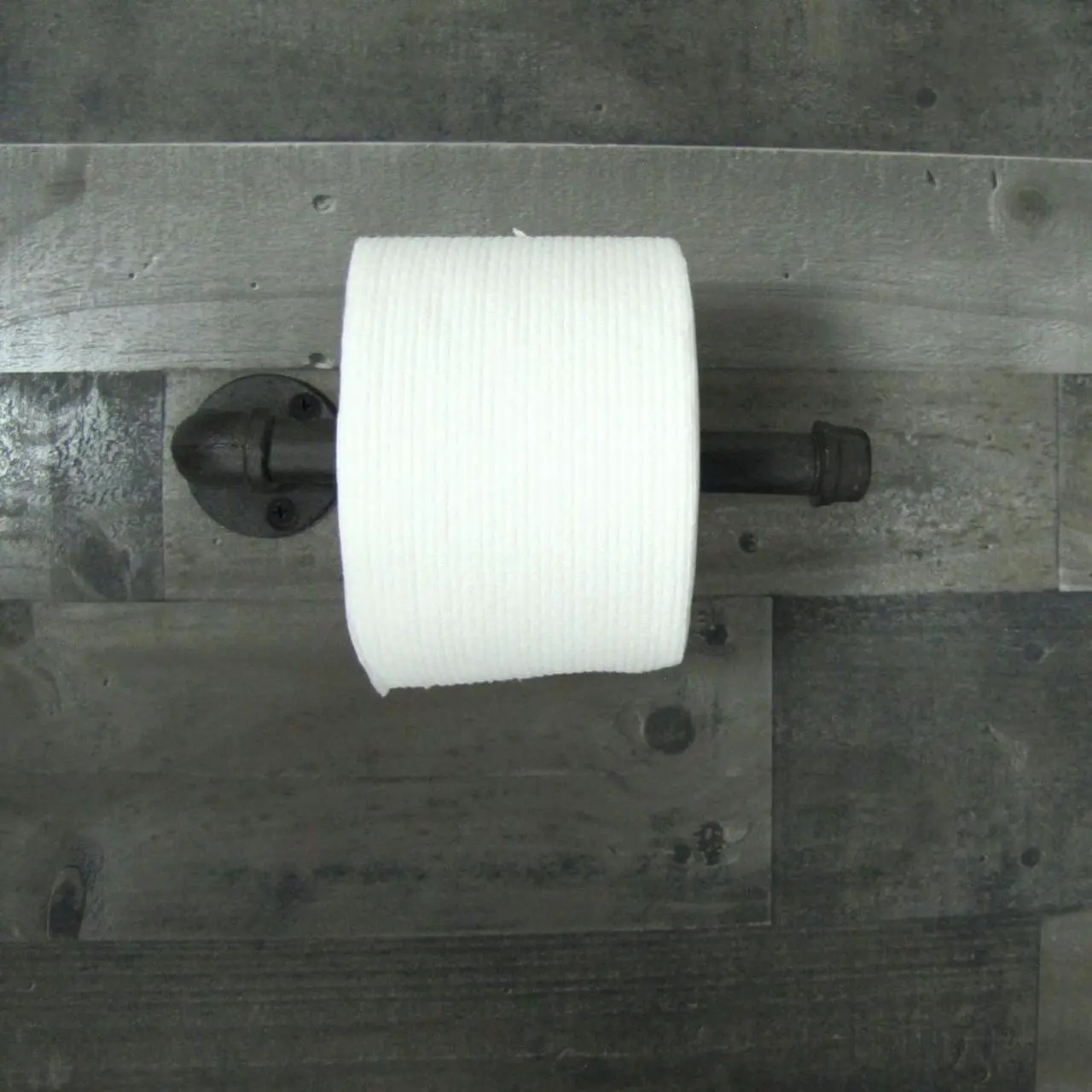 Alt view image 2 of 4 - Treasure Gurus Rustic Metal Wall Mount Pipe Toilet Paper Roll Holder Bathroom TP Rack Industrial Decor