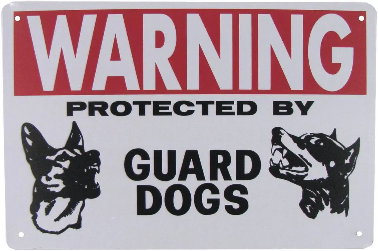 TreasureGurus Warning Guard Dog Metal Sign