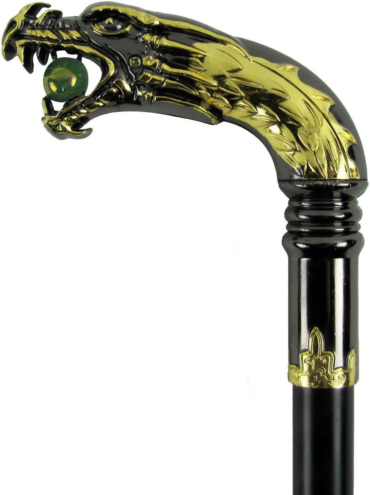 Alt view image 3 of 6 - Treasure Gurus Silver Plated Dragon Head Cane Walking Stick