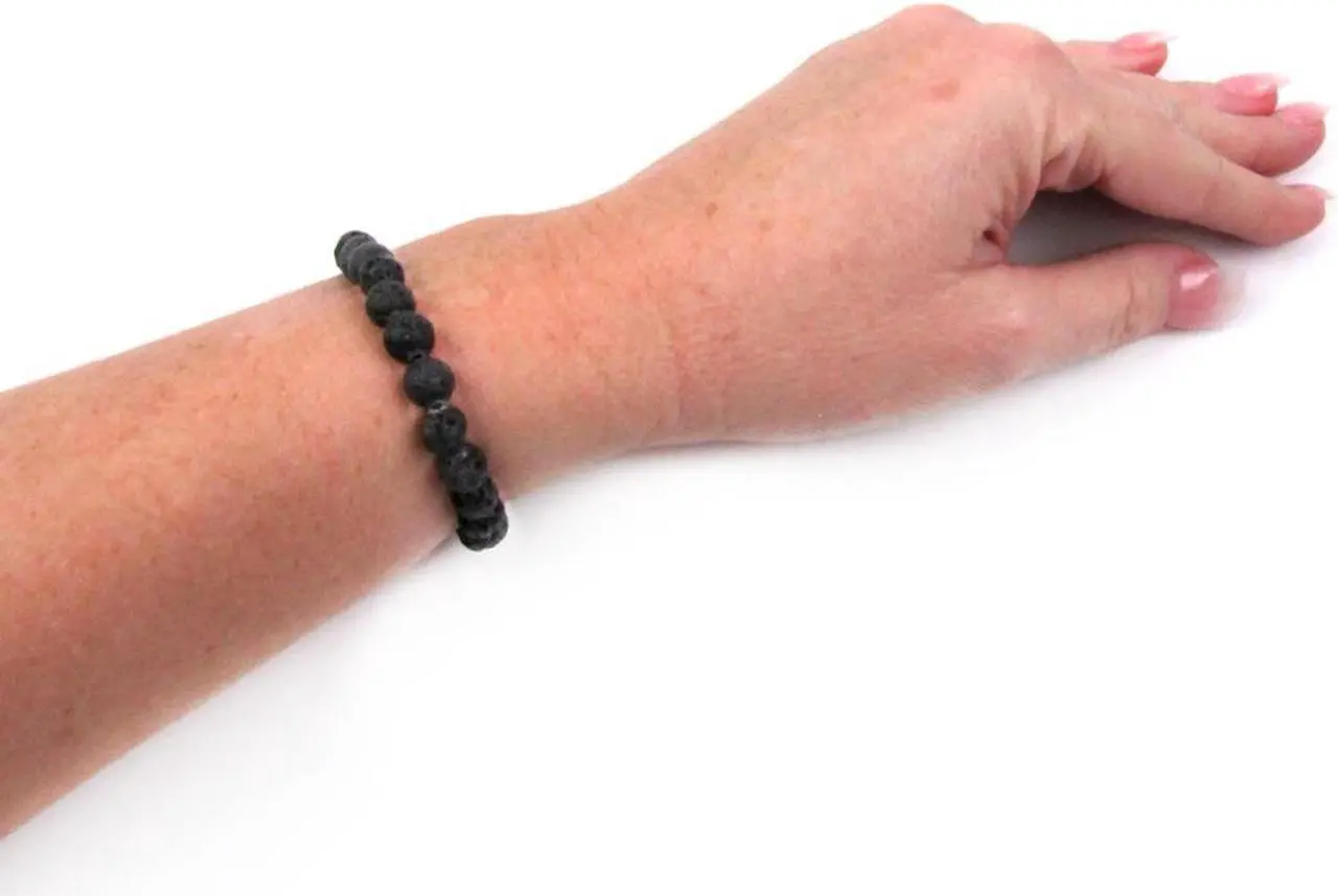 Alt view image 2 of 6 - Treasure Gurus Natural Lava Rock Gemstone Bead Chakra Bracelet Energy Healing Pumice Stone Jewelry