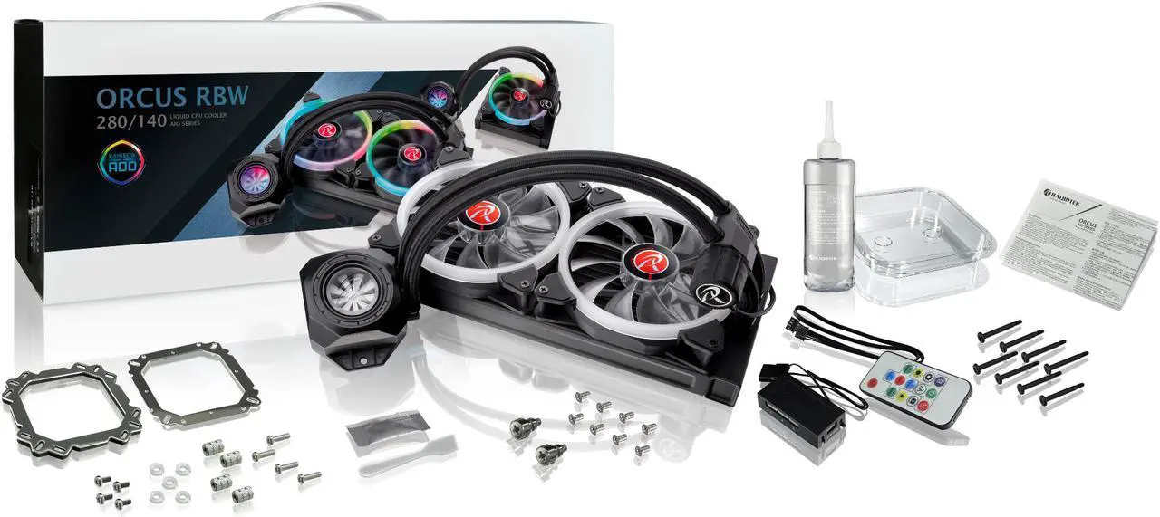 Alt view image 7 of 14 - RAIJINTEK ORCUS 280 RBW, an AIO Water cooler for CPU, with 2pcs 14025 ARGB PWM Fans, Copper water block, Durable and reliable PUMP, Rotating Blade with ARGB LED, Compatible with Intel & AMD Socket CPU