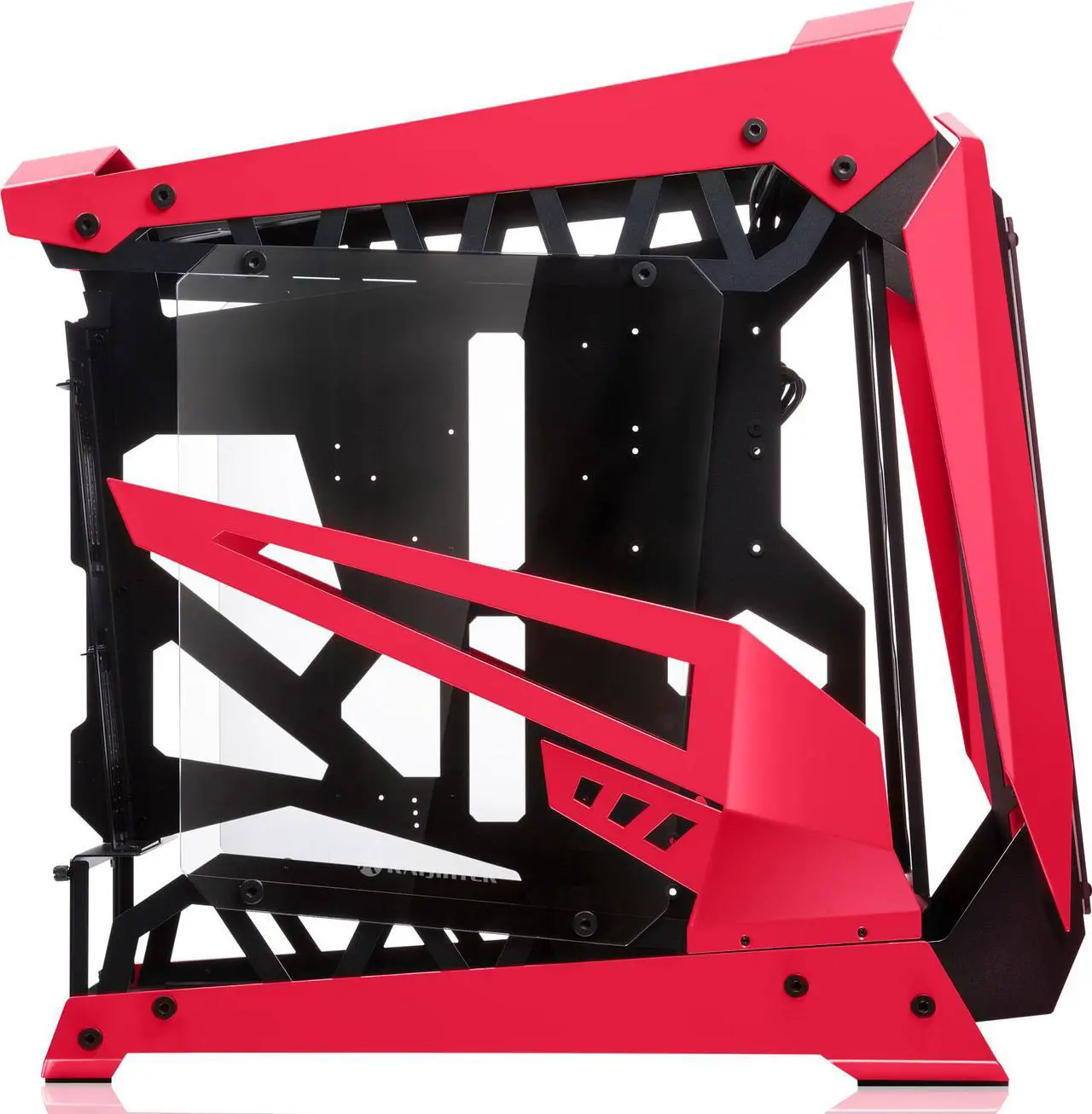 Alt view image 7 of 7 - RAIJINTEK NYX PRO - Red, a Open Frame Alu. case (EE-B M/B), 4mm Tempered Glass, Flip Open Top Panel & Front Panel, max. 496mm VGA Card, max. 2.5"SSD×4, max. 12025 Fanx6, PCI Express Gen3.0 Riser Card