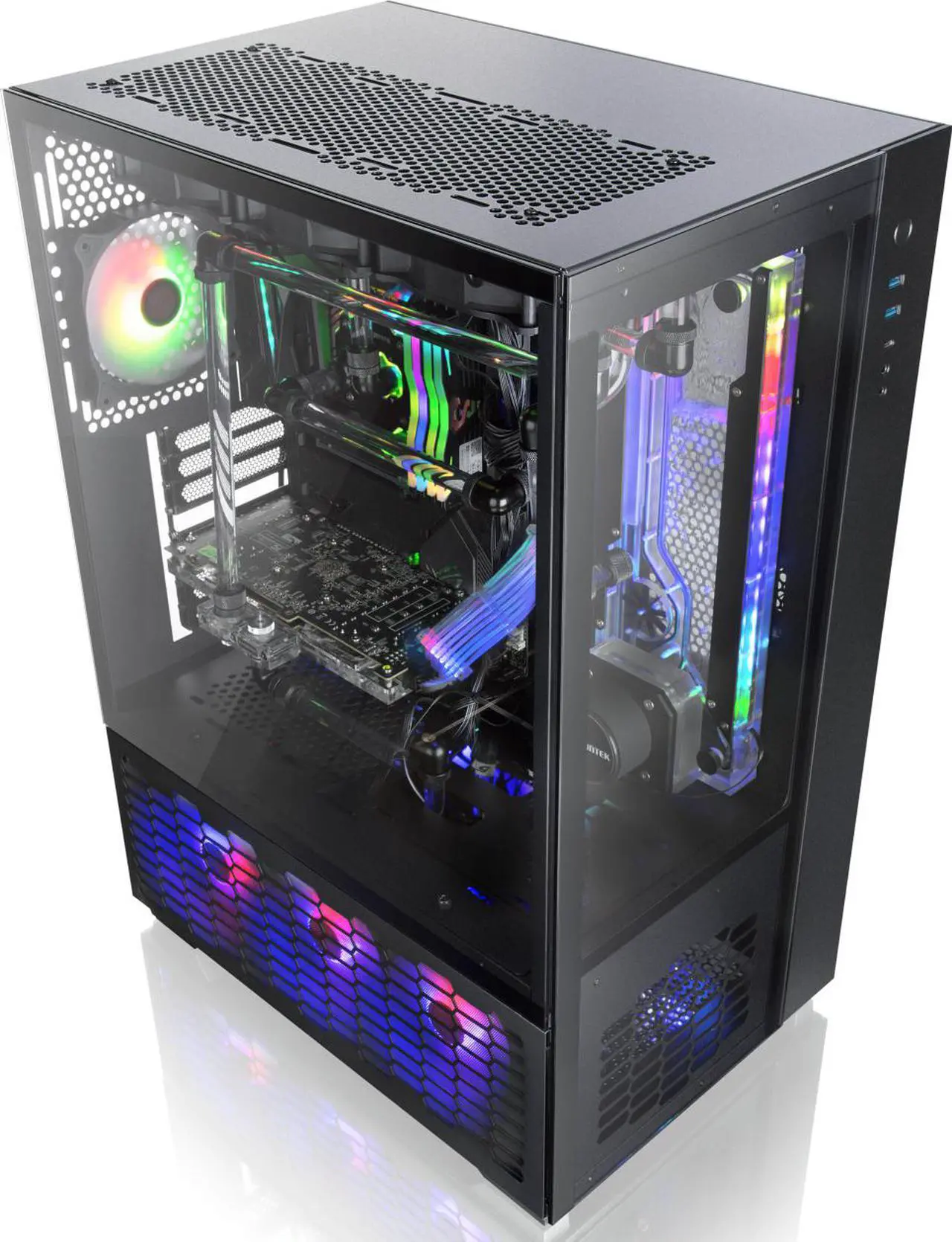 Alt view image 3 of 7 - RAIJINTEK PAEAN PREMIUM WHITE supports ATX M/B, amazing compatibility of max. 12 fans (12025) & 1×14025 fan at the rear. 2×2.5" SSD or 2×2.5" HDD or 2×3.5" HDD, 430mm VGA card, Type C×1 + USB3.0×2.