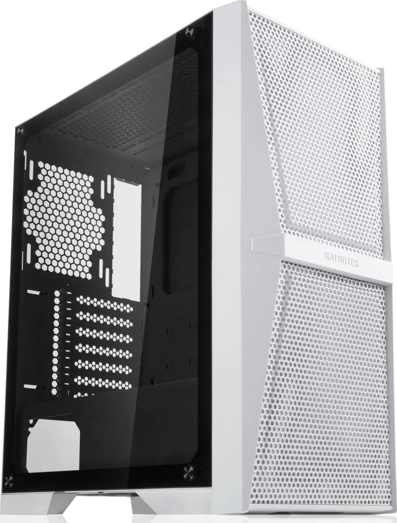 Alt view image 2 of 6 - RAIJINTEK SILENOS MS PRO WHITE, a ATX Tower  case with Mesh at Front and Tempered Glass (4.0mm) side panel , Comes with Pre-installed 2pcs ARGB 200mm Fans at Front and 1pcs 120mm ARGB fan at Rear