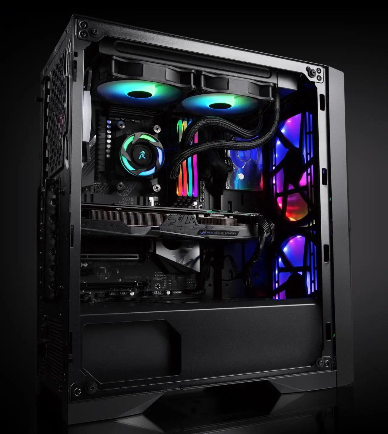 Alt view image 5 of 6 - RAIJINTEK SILENOS MS PRO WHITE, a ATX Tower  case with Mesh at Front and Tempered Glass (4.0mm) side panel , Comes with Pre-installed 2pcs ARGB 200mm Fans at Front and 1pcs 120mm ARGB fan at Rear