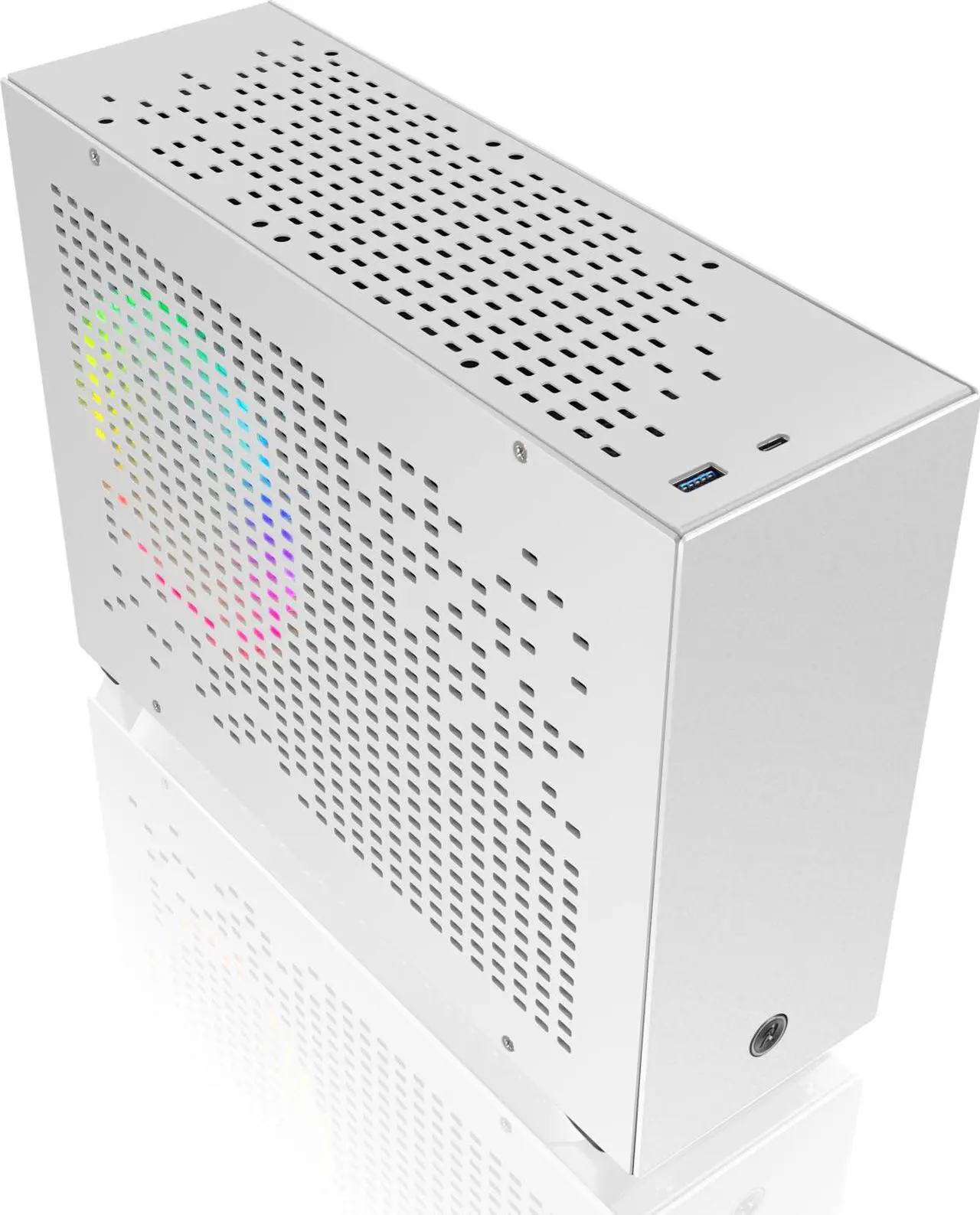 Alt view image 4 of 7 - RAIJINTEK OPHION 7L WHITE, super small 7 liter volume, for Mini-ITX M/B, amazing compatibility of max. 3pcs 9225 fans, 2 on top, 1 at bottom., tool-free for easy installation, SFX PSU compatibility