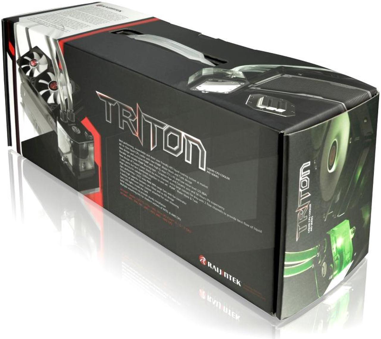 Alt view image 5 of 6 - RAIJINTEK TRITON RED v02, All-In-One Liquid CPU Cooler with Pump, Water Block, Tank Design, 2* 12025 Fan, 2 LED Light, 240mm radiator, Fan Controller, Solid Mounting Kit