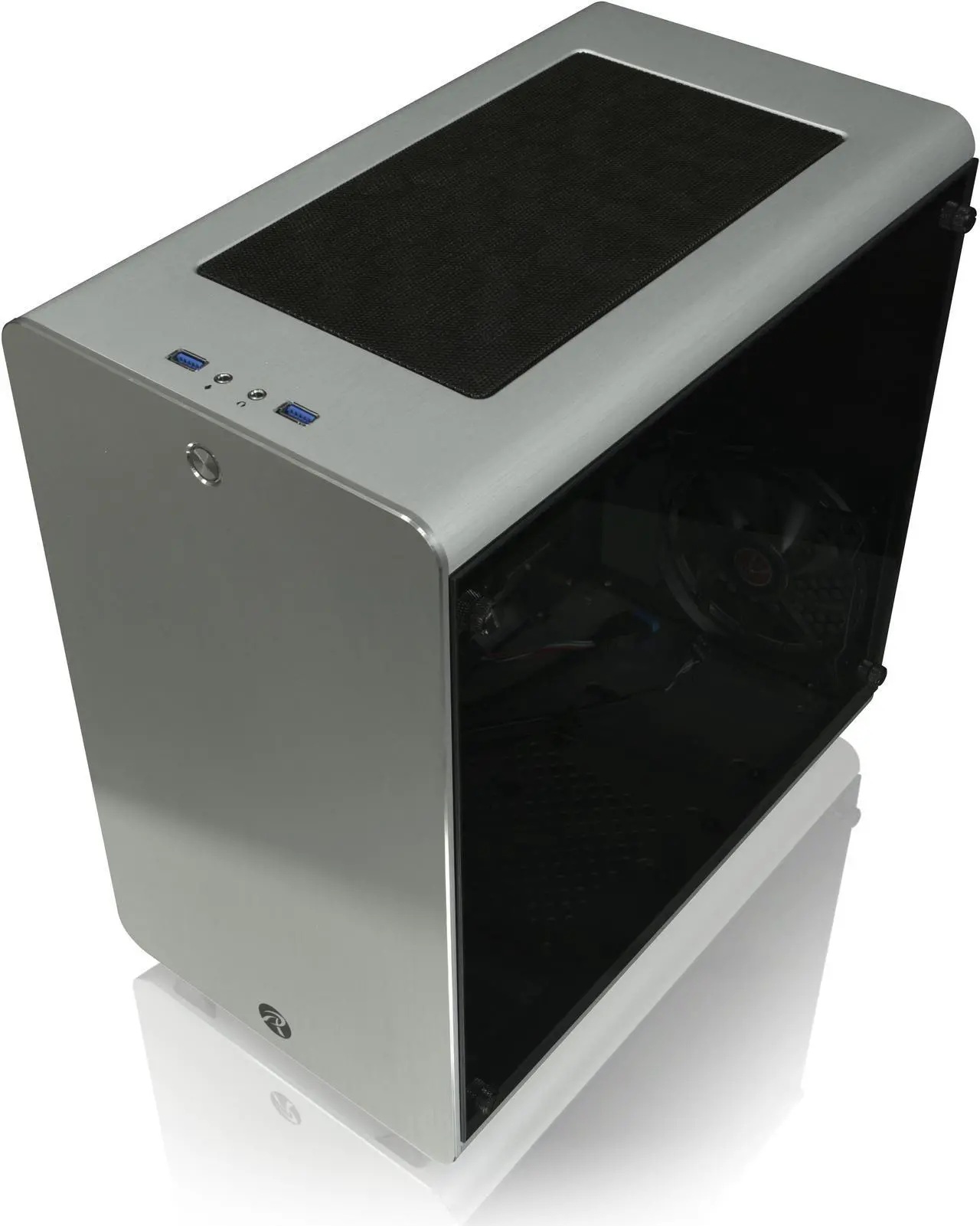 Alt view image 2 of 9 - RAIJINTEK THETIS SILVER WINDOW, an Alu. ATX case, supports max. 280mm VGA card, 170mm height CPU coolers, 4x HDD, 240mm radiator on top, 1x 12025 LED fan pre-installed, 3mm tempered glass window panel