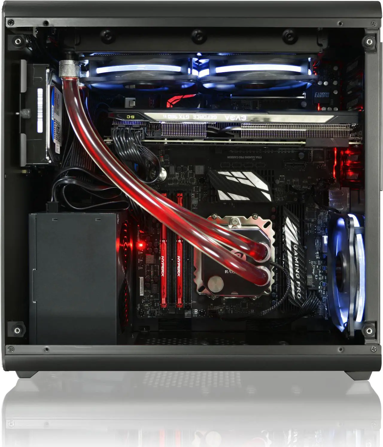 Alt view image 7 of 9 - RAIJINTEK THETIS SILVER WINDOW, an Alu. ATX case, supports max. 280mm VGA card, 170mm height CPU coolers, 4x HDD, 240mm radiator on top, 1x 12025 LED fan pre-installed, 3mm tempered glass window panel