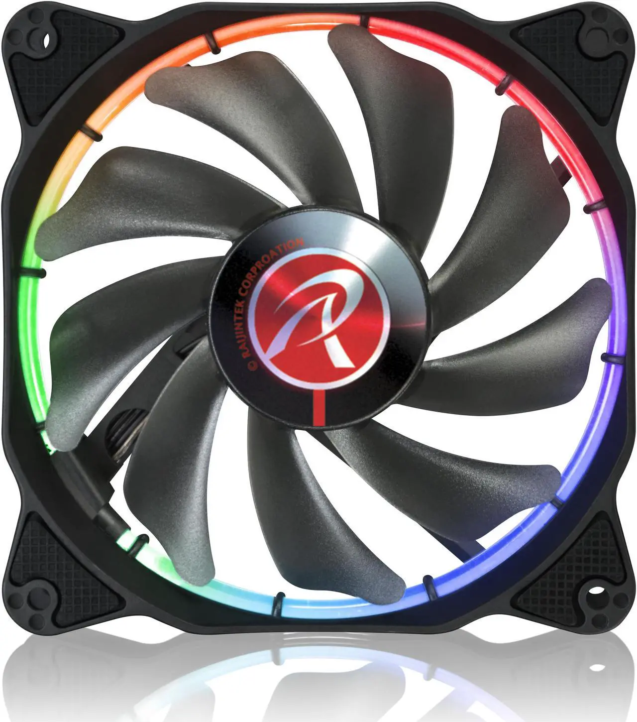 Alt view image 2 of 7 - RAIJINTEK AURAS 12 RGB -2pack, a 12025 O-type RGB PWM fan with controller box (3 modes), brings visible colors and brightness uniformity from all directions and adds spot light to cases & CPU coolers.
