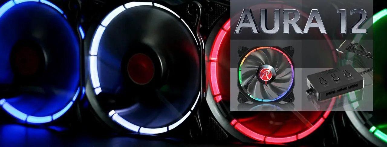 Alt view image 7 of 7 - RAIJINTEK AURAS 12 RGB -2pack, a 12025 O-type RGB PWM fan with controller box (3 modes), brings visible colors and brightness uniformity from all directions and adds spot light to cases & CPU coolers.