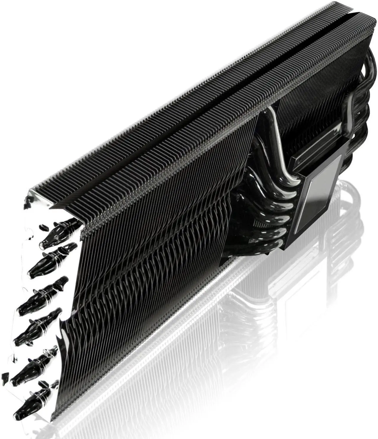 Main image of RAIJINTEK MORPHEUS VEGA - Superior High-End VGA Cooler, 12* 6mm Heat-Pipe & 129 fins, Fully Black Coated, 26 RAM Heat-Sink & 1 Big VRM Heat-Sink, Fan clip options for 12025 & 12013 fans