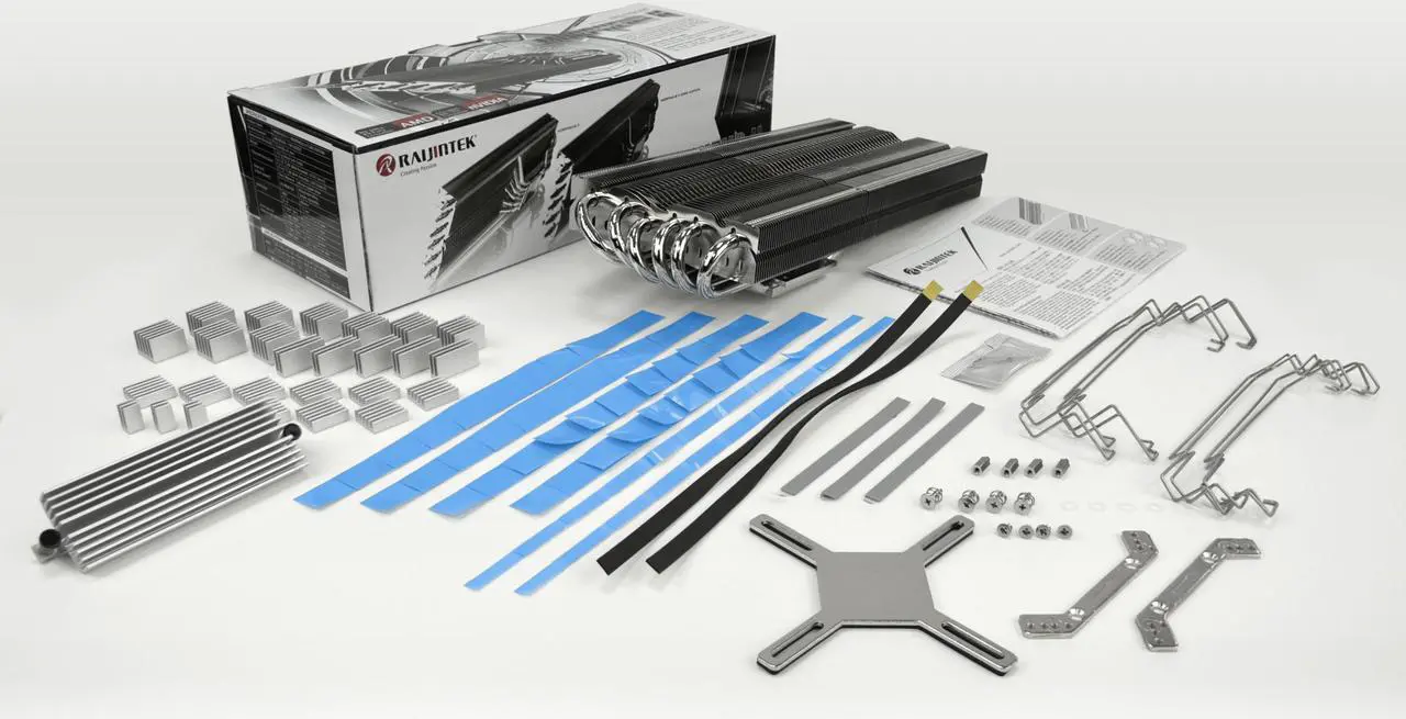 Alt view image 5 of 6 - RAIJINTEK MORPHEUS VEGA - Superior High-End VGA Cooler, 12* 6mm Heat-Pipe & 129 fins, Fully Black Coated, 26 RAM Heat-Sink & 1 Big VRM Heat-Sink, Fan clip options for 12025 & 12013 fans