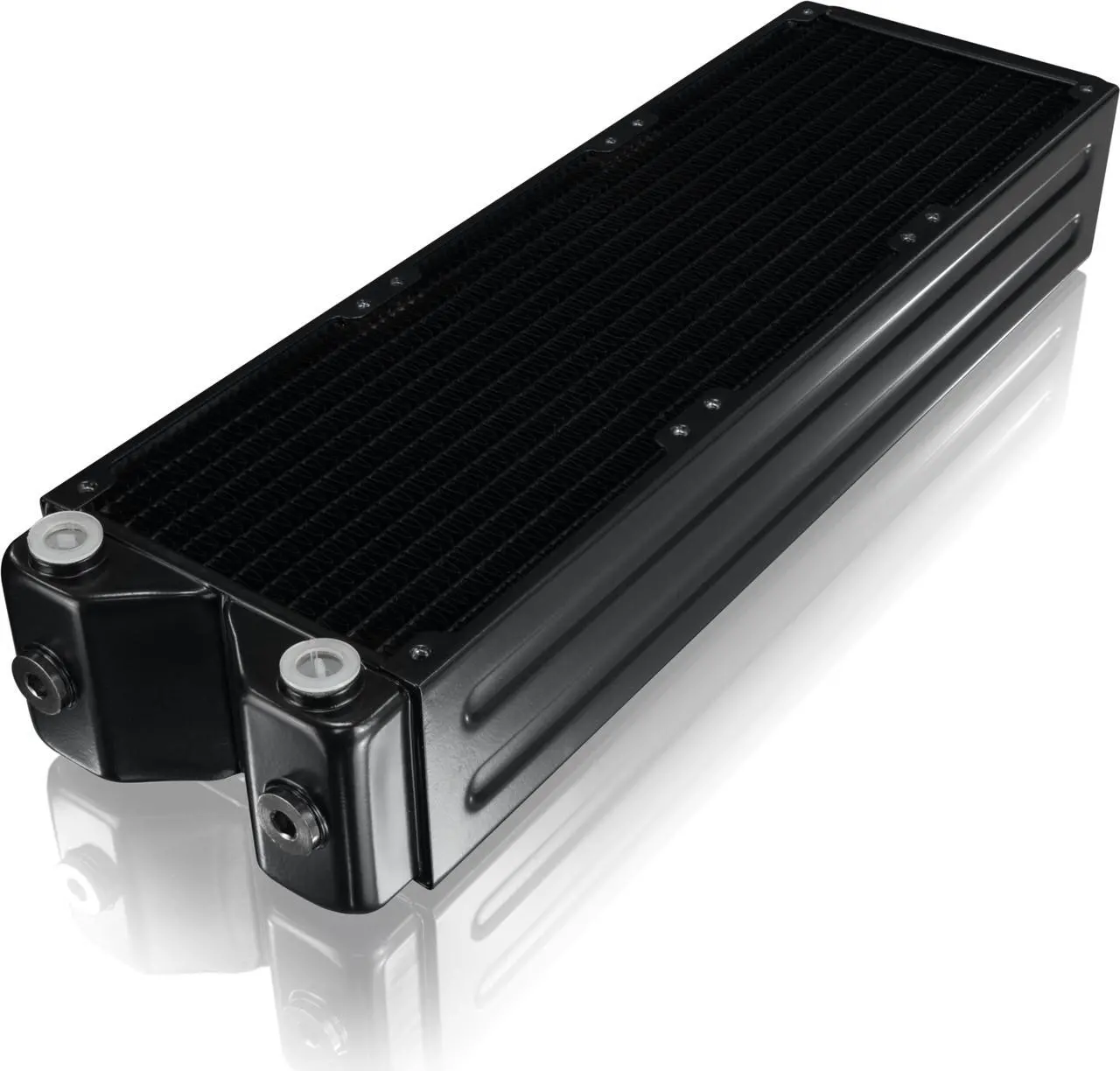 Alt view image 2 of 2 - CALORE C360D , is made of copper with high-density copper fin design and brass tank. CALORE radiator is engineered with an extremely thick 65mm radiator along with a triple-row 14-set flat tube design